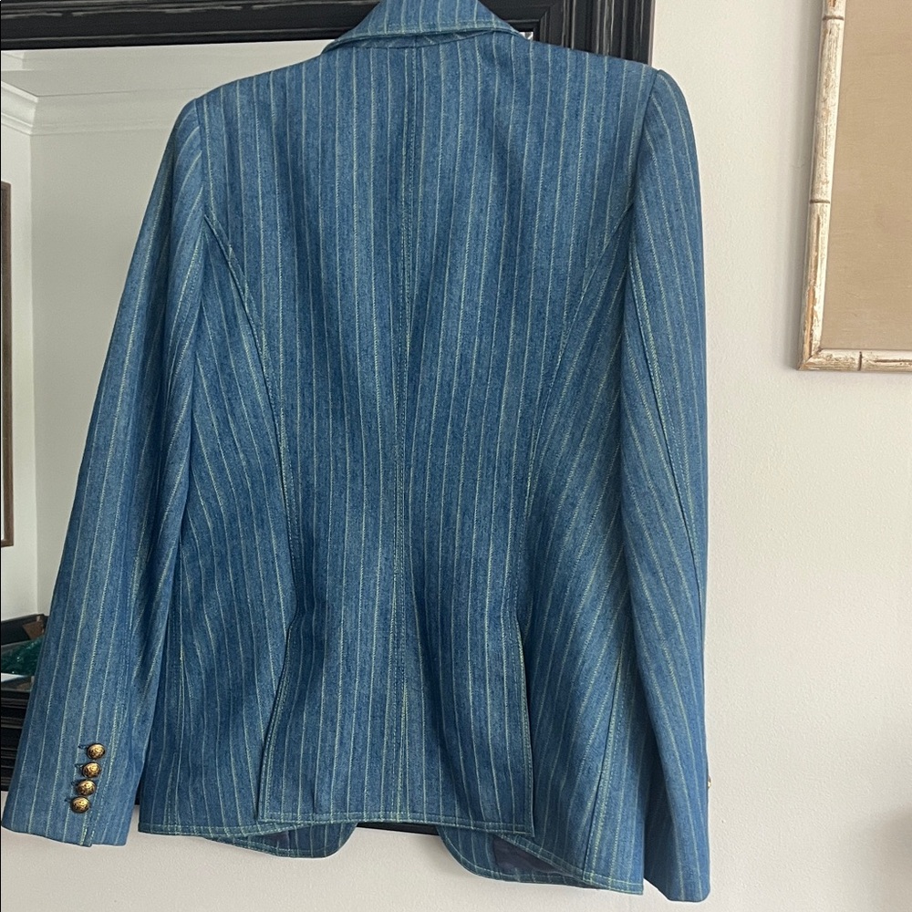 Smythe Denim Blue Striped Blazer - Picture 11 of 12